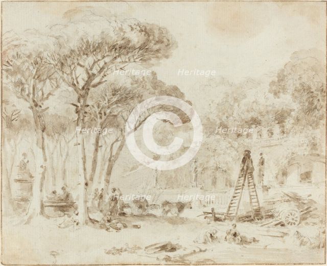 Gardens of an Italian Villa (Villa Medici?), 1773/1774. Creator: Jean-Honore Fragonard.