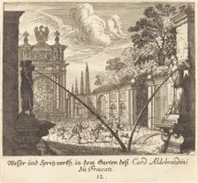 Gardens of Cardinal Aldobrandini, Frascati, 1681. Creator: Melchior Küsel