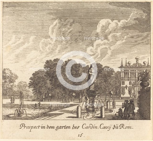Gardens of Cardinal Coessi, Rome, 1681. Creator: Melchior Küsel.