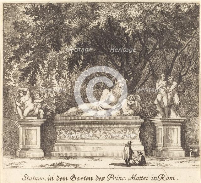 Gardens of Prince Mattei, Rome, 1681. Creator: Melchior Küsel.