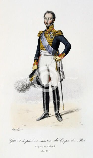 'Gardes à pied ordinaires du Corps de Roi, Capitaine-Colonel', 1817-30. Artist: Eugene Titeux