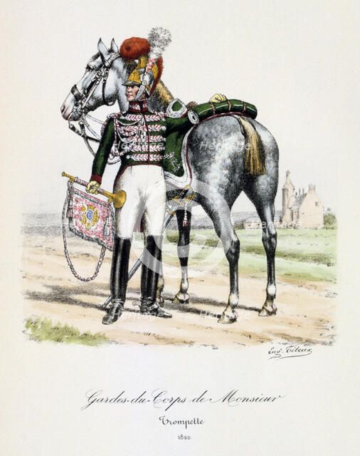 'Gardes-du-Corps de Monsieur, Trumpeter', 1820. Artist: Eugene Titeux