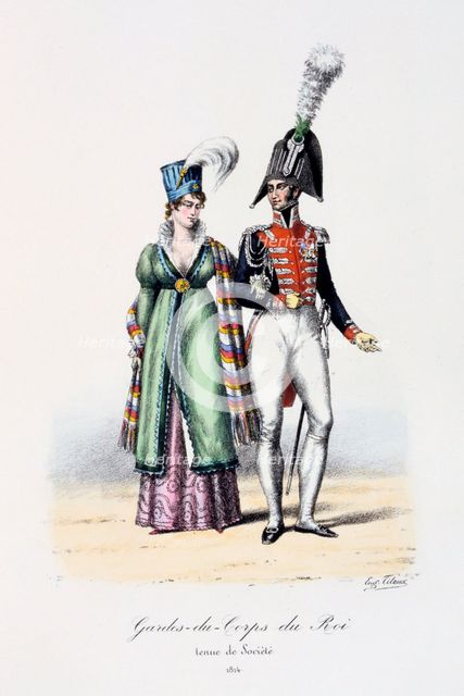 Gardes-du-Corps de Roi, tenue de socièté, 1814 Artist: Eugene Titeux