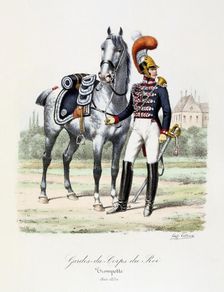 Gardes-du-Corps de Roi, Trumpeter c1820-30. Artist: Eugene Titeux