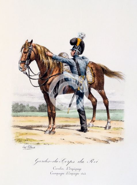 'Gardes-du-Corps de Roi, Cavalier d'Equipage, Spanish Campaign', 1823 Artist: Eugene Titeux