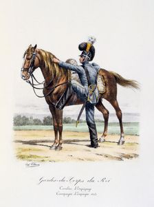 Gardes-du-Corps de Roi, Cavalier d'Equipage, Spanish Campaign 1823 Artist: Eugene Titeux