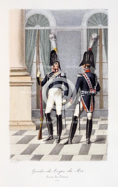 Gardes-du-Corps de Roi, Service de Chateau, 1814 Artist: Eugene Titeux