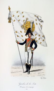 Gardes de la Porte, Campaign flag, 1815 Artist: Eugene Titeux