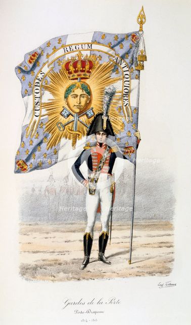 Gardes de la Porte, Flag bearer, 1814-15 Artist: Eugene Titeux