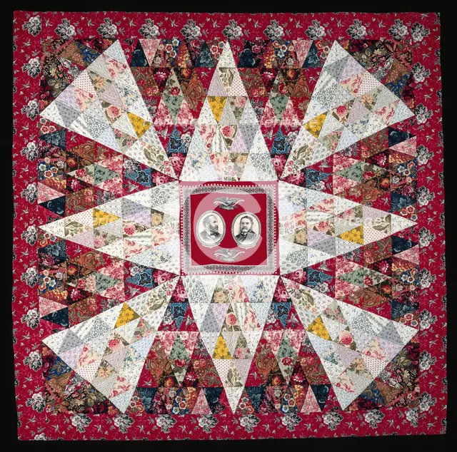Garfield and Arthur Quilt, Pennsylvania, c. 1880. Creators: Annie Ensminger Kready, Louisa Ensminger.