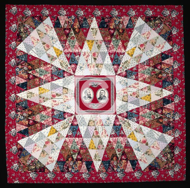 Garfield and Arthur Quilt, Pennsylvania, c. 1880. Creators: Annie Ensminger Kready, Louisa Ensminger.