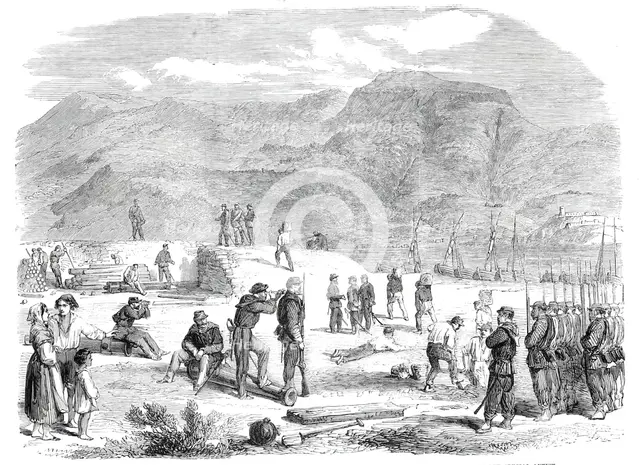 Garibaldi at the Faro Point, Messina, reconnoitring the Fort Torre di Cavallo, Calabria..., 1860. Creator: Unknown.
