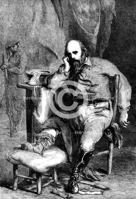 Garibaldi at Varignano - from a drawing by M. Beaucé, 1862. Creator: Unknown.