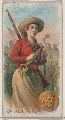 Garibaldi Day, Italy, from the Holidays series (N80) for Duke brand cigarettes, 1890., 1890. Creator: George S. Harris & Sons