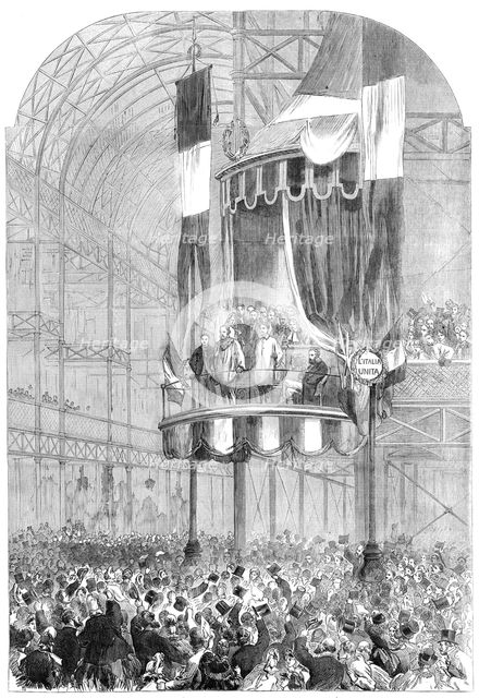 Garibaldi in England: Garibaldi at the Crystal Palace on Saturday last, 1864. Creator: Unknown.
