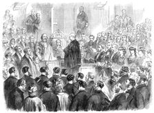 Garibaldi in England: presentation of address of Southampton Town Council...in the Townhall, 1864. Creator: Unknown
