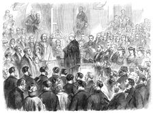 Garibaldi in England: presentation of address of Southampton Town Council...in the Townhall, 1864. Creator: Unknown