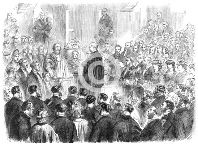 Garibaldi in England: presentation of address of Southampton Town Council...in the Townhall, 1864. Creator: Unknown.