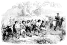Garibaldian prisoners on their way….to the forts of Genoa - from a sketch by M. Beaucé, 1862. Creator: Unknown