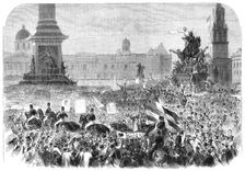 Garibaldi's visit to London: arrival at Charing-Cross, 1864. Creator: Unknown