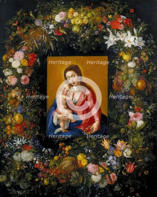 Garland with the Virgin and Child, c1621. Creators: Jan Brueghel the Elder, Hendrick van Balen I.