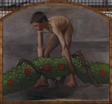 Garland Bearer; Boy Carrying the Garland of Life, 1905. Creator: Hugo Simberg