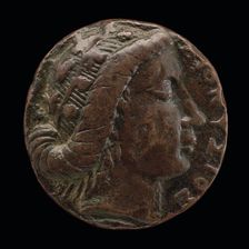 Garlanded Head of Bacchus, c. 1450. Creator: Unknown