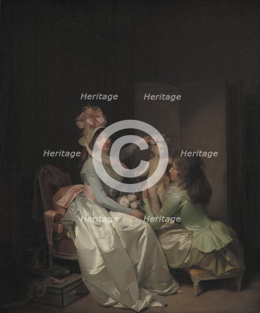 Garlanding the Statuette of Cupid, 1776-1845. Creator: Louis Leopold Boilly.