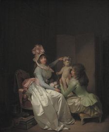 Garlanding the Statuette of Cupid, 1776-1845. Creator: Louis Leopold Boilly