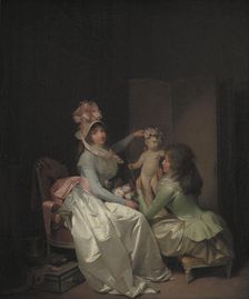 Garlanding the Statuette of Cupid, Between 1776 and 1845. Creator: Boilly, Louis-Léopold (1761-1845)