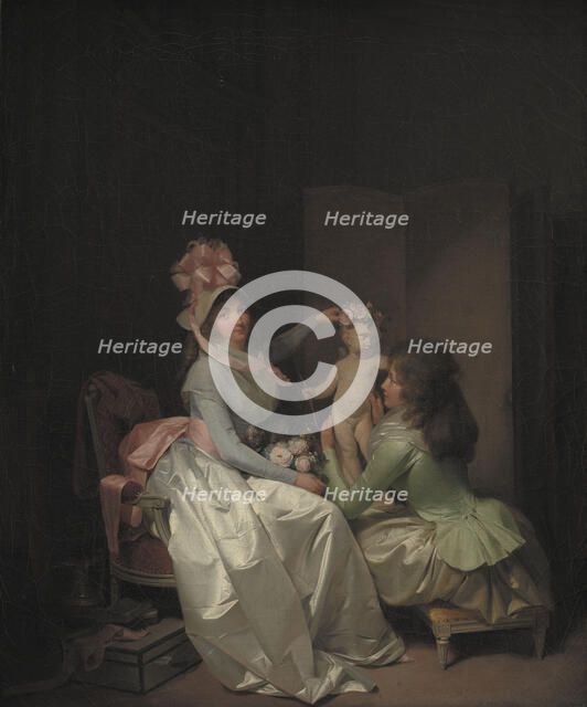 Garlanding the Statuette of Cupid, Between 1776 and 1845. Creator: Boilly, Louis-Léopold (1761-1845).