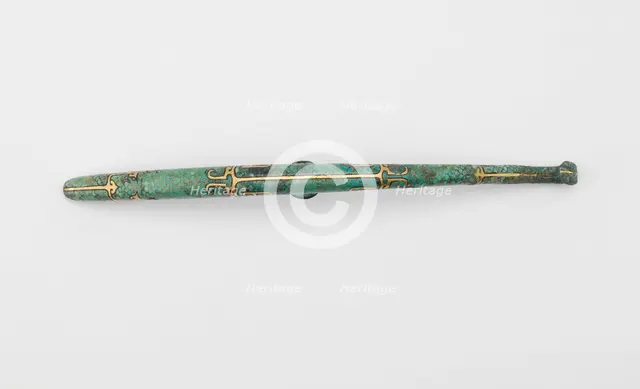 Garment hook (daigou) with geometric..., Late Eastern Zhou dynasty, ca. 5th-4th century BCE. Creator: Unknown.