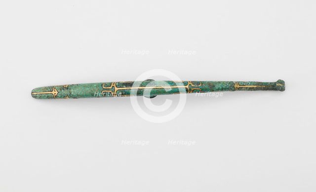 Garment hook (daigou) with geometric..., Late Eastern Zhou dynasty, ca. 5th-4th century BCE. Creator: Unknown.