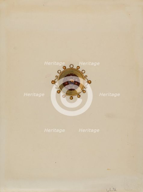 Garnet Earring, c. 1936. Creator: Edward White.