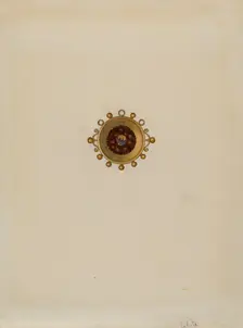 Garnet Earring, c. 1936. Creator: Edward White