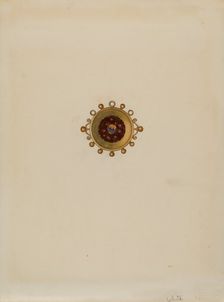 Garnet Earring, c. 1936. Creator: Edward White