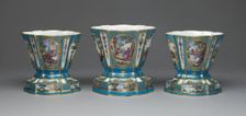 Garniture of Three Flower Vases (Vases Hollandois), Sèvres, c. 1761. Creators: Sèvres Porcelain Manufactory, André-Vincent Vieillard