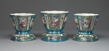Garniture of Three Flower Vases (Vases Hollandois), Sèvres, c. 1761. Creators: Sèvres Porcelain Manufactory, André-Vincent Vieillard