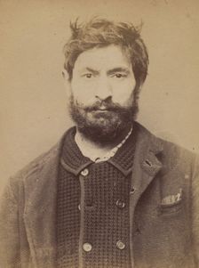 Garnier. Auguste. 34 ans, né à Périgny (Côte-d'Or). Journalier. Anarchiste. 2/3/94., 1894. Creator: Alphonse Bertillon