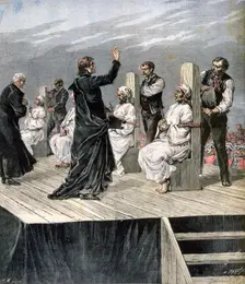Garrotting of anarchists in Xeres, Spain, 1892. Artist: Henri Meyer