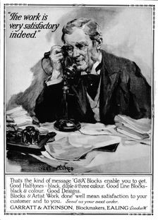 Garratt & Atkinson, Blockmakers - advert 1916. Artist: Cyrus Cuneo