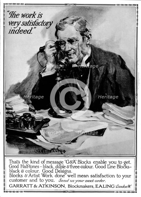 'Garratt & Atkinson, Blockmakers - advert', 1916. Artist: Cyrus Cuneo.