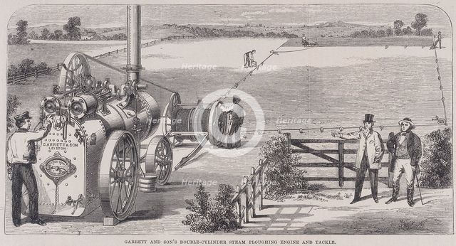'Garrett & Son's Double-Cylinder Steam Ploughing Engine and Tackle', c1862.  Creator: Unknown.