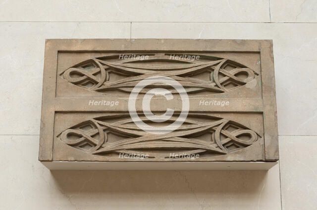 Garrick Theatre: Block of stringcourse from first floor loggia, 1891/92 (demolished 1961). Creator: Adler & Sullivan.