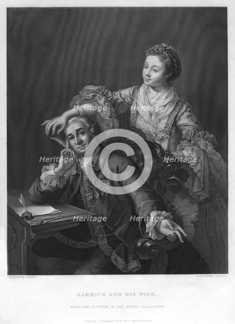 'Garrick and his Wife', 1757 (19th century).Artist: H Bourne