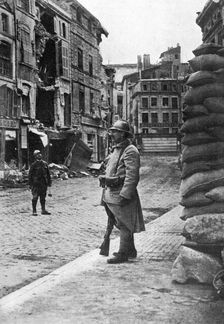 Garrison of French soldiers and firemen, Verdun, France, First World War, 1916, (c1920)