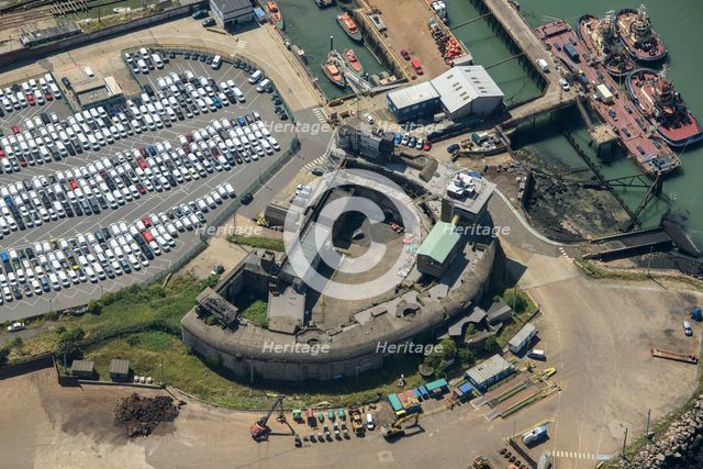 Garrison Point Fort, a coastal fort constructed in 1872, part of Sheerness defences, Kent, 2024. Creator: Damian Grady.