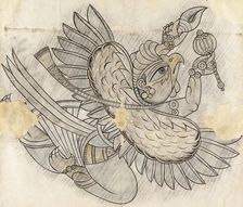 Garuda Flying through the Air (image 1 of 3), between c1750 and c1775. Creator: Unknown