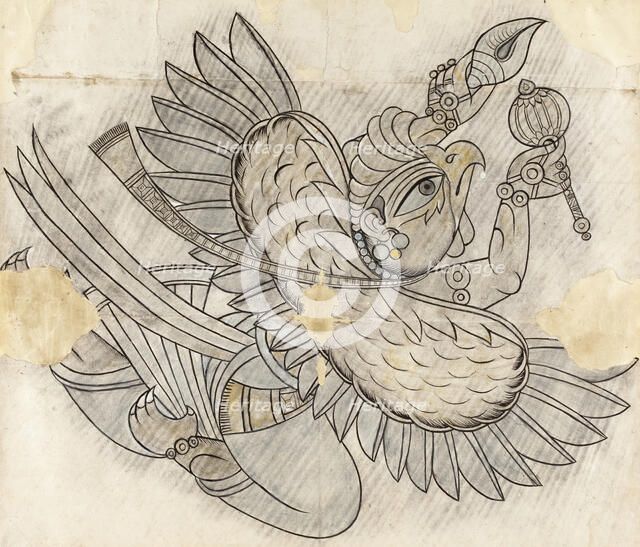 Garuda Flying through the Air (image 1 of 3), between c1750 and c1775. Creator: Unknown.