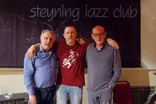 Gary Baldwin, Mike Bradley and Mick Hanson, Steyning Jazz Club, West Sussex, May 2016. Artist: Brian O'Connor